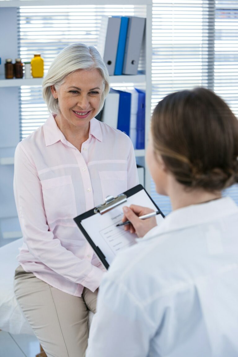 Patient consulting a doctor